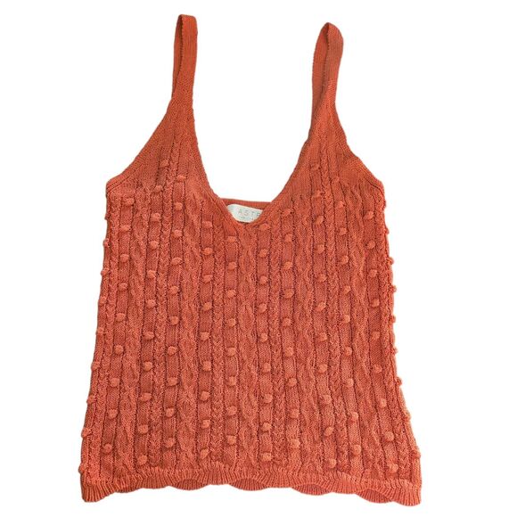 Astr The Label Anthropologie Women's brunt oramge V-Neck Tank Top Small - Picture 1 of 6